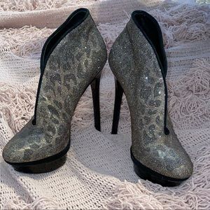 Brian Atwood Fortosa Silver and Gold Booties